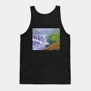 Tropical Waterfall - Oil on Board Tank Top